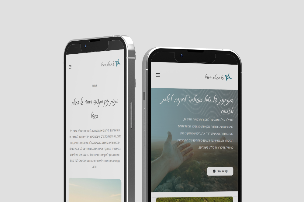 סמארטפונים מודרניים מדגימים את עיצוב רספונסיבי של אתר מובייל מתקדם.