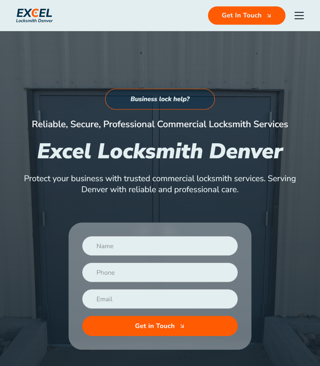 צילום מסך מאתר Excel Locksmith Denver