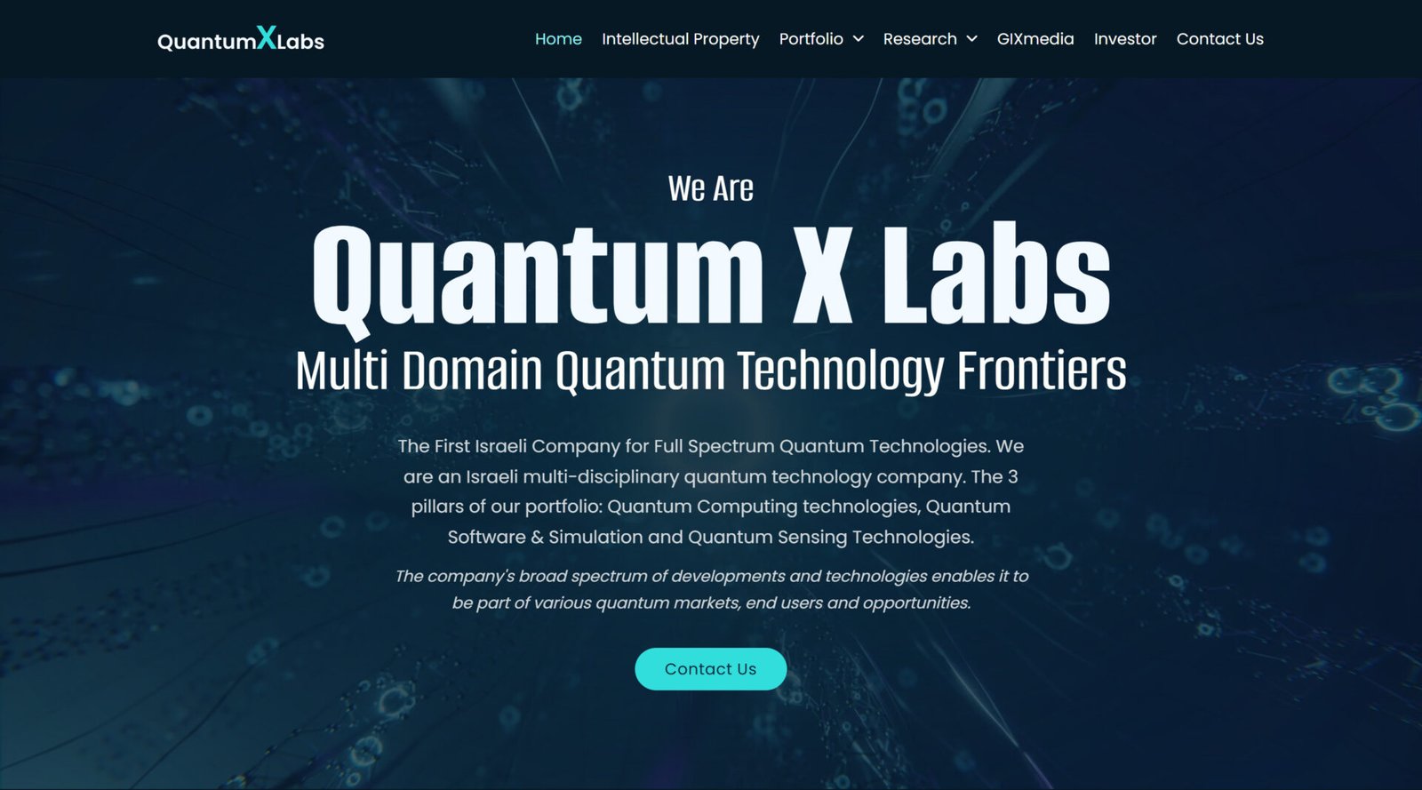 צילום מסך מאתר Quantum X Labs